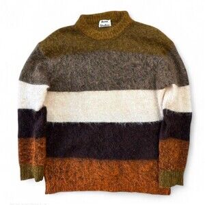 Acne Studios Sweater XS Size Orange Brown Mohair Albah Long Sleeve Mock Neck